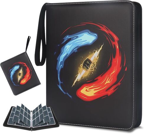 Football Card Binder 900 Pocket Trading Card Binder 9 Pockets with 50 Removable Sleeves Sports Card Binder with Zipper Baseball Card Binder for Trading Card Football Card and Standard Size Card in Saudi Arabia