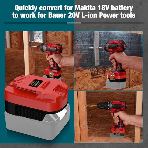 استخدام المحول لأدوات Bauer 20v MAX اللاسلكية، متوافق مع بطاريات ليثيوم ماكيتا 18V مناسبة لأدوات Bauer 20v MAX اللاسلكية in Kuwait