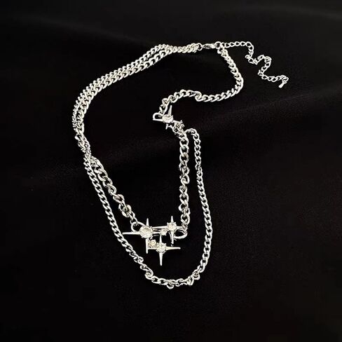 قلادة غير منتظمة للنساء Y2k كروس ستار شرابة قلادة مجوهرات عصرية هدية 17.12 بوصة in Kuwait