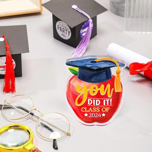 PETCEE You Did It هدايا التخرج لها، باقة زهور التخرج، وزن الورق، هدية تذكارية للتخرج للنساء والرجال وكبار السن، قطعة مركزية لطاولة التخرج للمدرسة الثانوية والكلية والأولاد والبنات in Kuwait