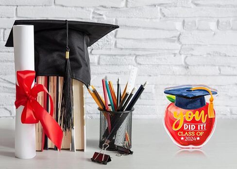 PETCEE You Did It هدايا التخرج لها، باقة زهور التخرج، وزن الورق، هدية تذكارية للتخرج للنساء والرجال وكبار السن، قطعة مركزية لطاولة التخرج للمدرسة الثانوية والكلية والأولاد والبنات in Kuwait