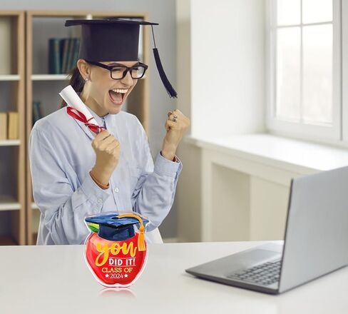 PETCEE You Did It هدايا التخرج لها، باقة زهور التخرج، وزن الورق، هدية تذكارية للتخرج للنساء والرجال وكبار السن، قطعة مركزية لطاولة التخرج للمدرسة الثانوية والكلية والأولاد والبنات in Kuwait