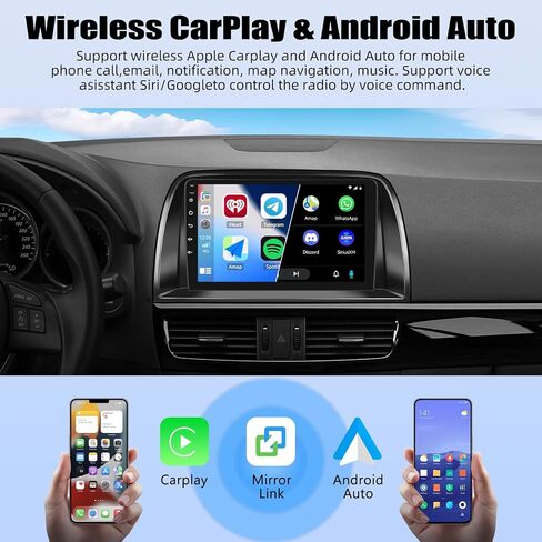 2G + 32G راديو السيارة ستيريو لمازدا CX5 CX-5 2013-2016 مع Carplay اللاسلكي Android Auto Android 13 راديو 9 بوصة شاشة تعمل باللمس ستيريو السيارة مع بلوتوث نظام تحديد المواقع والملاحة WiFi FM وحدة الرأس مع كاميرا احتياطية in Saudi Arabia