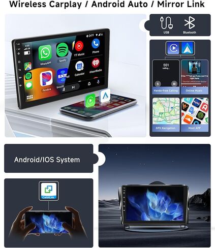 [8 CORE 4G+64G] Car Radio for Toyota Tundra 2007-2013 & Toyota Sequoia 2008-2018 with Wireless Carplay/Android Auto, 10.1 Inch Android 13 Car Stereo, Bluetooth, GPS, WiFi, SWC, Backup Camera in Kuwait