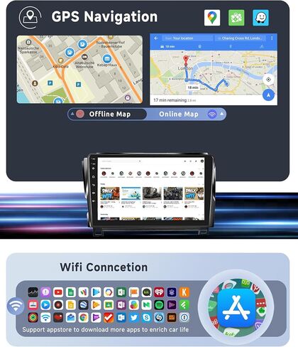 [8 CORE 4G+64G] Car Radio for Toyota Tundra 2007-2013 & Toyota Sequoia 2008-2018 with Wireless Carplay/Android Auto, 10.1 Inch Android 13 Car Stereo, Bluetooth, GPS, WiFi, SWC, Backup Camera in Kuwait
