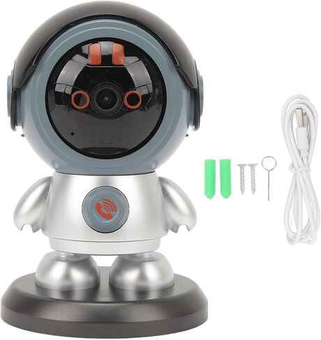 WiFi Robot Camera 1080P Motion Detection 2 Way Talk Rotatable Angle 6X Digital Zoom Type C HD NightIndoor Security Camera with Cool Appearance, Intelligent AI Detection in Saudi Arabia