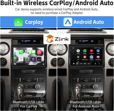 UNITOPSCI 2G+64G for Ford F150 F-150 2009-2012 راديو Android Car Stereo Wireless Apple CarPlay Android Auto Bluetooth GPS Navigation 9 بوصة HD شاشة تعمل باللمس HiFi FM/RDS WiFi SWC USB+AHD كاميرا احتياطية ميكروفون in Saudi Arabia
