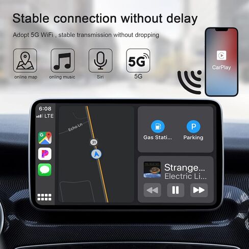 Doohoeek Carplay Wireless Adapter of Factory Wired Carplay for iPhone, Wireless Adapter for Apple Carplay Connect iPhone to Carplay for Cars from 2015 & iOS 10 or Later, White in Saudi Arabia