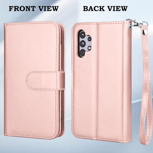 Takfox for Samsung Galaxy A32 5G Case, Galaxy A32 5G Wallet Case, PU Leather with Credit Card Holder Slots Folio Flip Cover Magnetic Detachable Phone Case & Lanyard Kickstand for A32 5G [Rose Gold] in Saudi Arabia