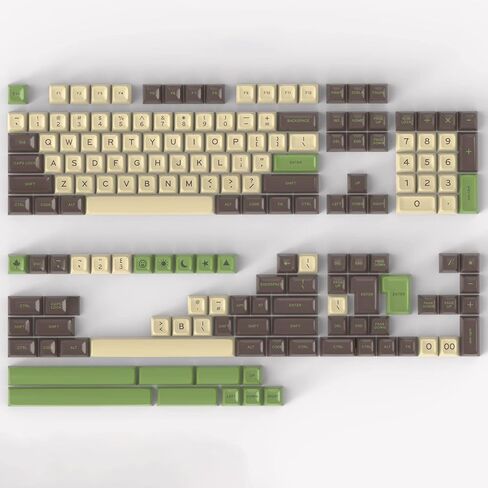 Hyekit SA Keycaps، 173 مفتاحًا Doubleshot Keycaps ABS Keycaps مجموعة مفاتيح كاملة لـ Cherry Gateron MX Switches لوحات المفاتيح الميكانيكية، تخطيطات الولايات المتحدة/المملكة المتحدة مع 6.25u، 7u Spacebar (شوكولاتة ماتشا) in Kuwait