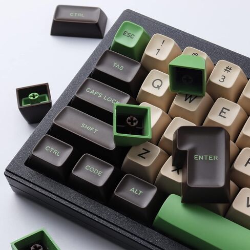 Hyekit SA Keycaps، 173 مفتاحًا Doubleshot Keycaps ABS Keycaps مجموعة مفاتيح كاملة لـ Cherry Gateron MX Switches لوحات المفاتيح الميكانيكية، تخطيطات الولايات المتحدة/المملكة المتحدة مع 6.25u، 7u Spacebar (شوكولاتة ماتشا) in Kuwait