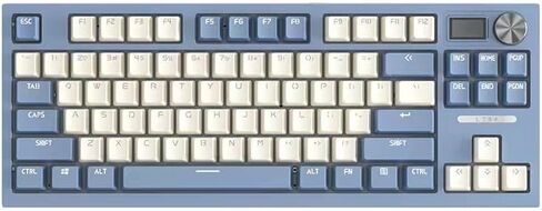 Tri-Mode Bluetooth Wireless hot swappable Mechanical Keyboard with Display and rotatable Control Buttons. 84 Series Keyboard, Full Key plushless, Customized by Macro Lighting Effects.(Blue) in Saudi Arabia