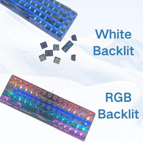 Blue Pudding Keycaps, Dye Sub PBT Keycaps,Custom Keycaps for Mechanical Gaming Keyboard,Shine Through Keycaps,Compatiability for 100%, 95%,80%,75%, 65%, 60% (Snow Mountain) in Saudi Arabia
