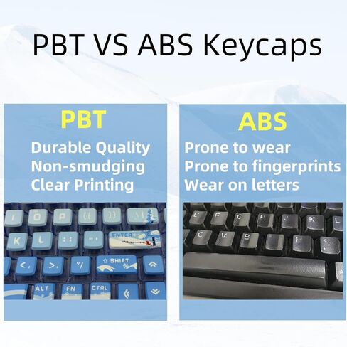 Blue Pudding Keycaps, Dye Sub PBT Keycaps,Custom Keycaps for Mechanical Gaming Keyboard,Shine Through Keycaps,Compatiability for 100%, 95%,80%,75%, 65%, 60% (Snow Mountain) in Saudi Arabia