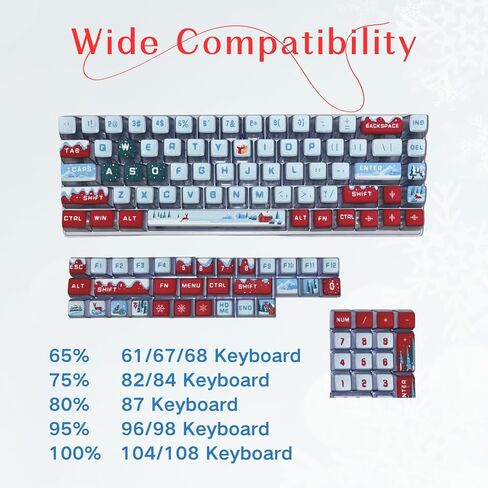 Blue Pudding Keycaps, Dye Sub PBT Keycaps,Custom Keycaps for Mechanical Gaming Keyboard,Shine Through Keycaps,Compatiability for 100%, 95%,80%,75%, 65%, 60% (Snow Mountain) in Saudi Arabia