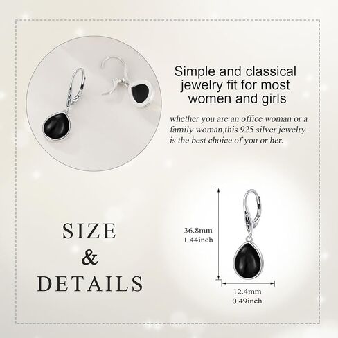 Celtic Knot Earrings 925 Sterling Silver Lapis Lazuli/Moss Agate/Amethyst/Black Onyx Natural Gemstone Dangle Leverback Earrings Jewelry Gift for Women Girls in Saudi Arabia