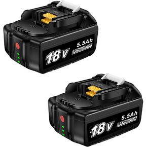 2pcs 18V BL1850B Lithium-ion Replacement Battery for 18V Battery,Compatible with 18V Battery BL1860B,BL1850B, BL1860, BL1850,BL1840, BL1830, LXT-400 with LED Indicator