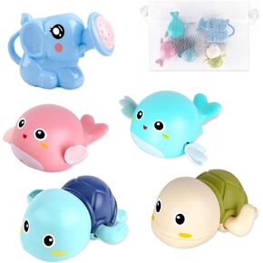Bath Toys, 4 Pack Baby Bath Toys for Toddlers 1-3, Floating Wind-up Toys Swimming Pool Games Water Play Set Xmas Gift for Bathtub Shower Beach Infant Toddlers Kids Boys Girls Age 1 2 3 4 5 6 Years