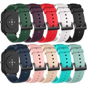 10-PACK Bands Compatible for iTouch Air 3 40MM Replacement Wristbands Accessory Colourful Silicone Bracelet Quick Fit Strap Arm Bands for iTouch Air 3 40mm/ iTouch Sport 4 Smartwatch, Soft and Durable