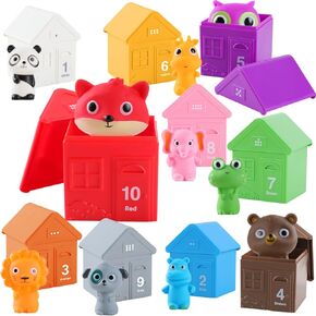 Learning Toy for 1 2 3 Year Old Toddlers, 20Pcs Forest Animal Finger Puppets, Montessori Counting, Matching&Sorting Fine Motor Games, 12-18 Months Girls Boys Birthday Christmas Easter Educational Gift