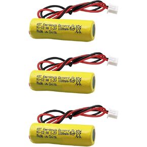 KBT 3.6V 1000mAh AA Size Battery,Ni-CD Battery with 2Pin JST PH 2.54 Connector,Replacement for Lithonia Unitech 0253799 ANIC1566 ELBB001 AA900MAH Emergency/Exit Light/Fire Exit Sign(6-Pack)