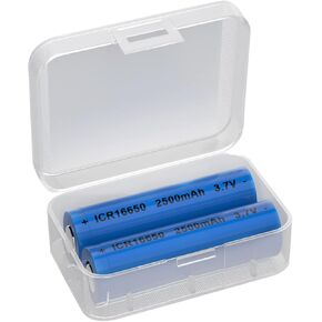 SHENMZ 16650 Rechargeable Battery, [Upgraded] 16650 Battery 2500mAh 3.7V High Capacity Button Top Rechargeable Battery for Flashlights Torches (2 Pack)