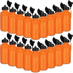 Zubebe 36 Pcs Sports Water Bottles Bulk 21 oz Squeeze Reusable Plastic Water Bottle with Nylon Strap Blank DIY Water Bottles for Kids Adults School Thanks Gift Outdoor Sport Fitness (Black)