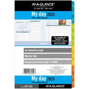 AT-A-GLANCE 2025 Planner Refill, Weekly & Monthly, 5-1/2" x 8-1/2", Desk Size, Loose-Leaf, Zenscapes (281-285Y-25)