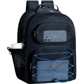 Upgraded Mesh Backpack for School Heavy Duty, See Through Backpack for Beach Kids