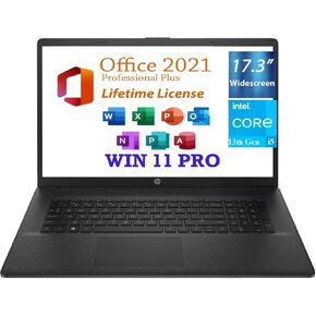 HP Newest 17.3" HD+ Business & Student Laptop, 13th Gen Intel Core i5-1334U (10cores,12 Threads),16GB RAM, 512GB SSD, Office 2021, WiFi 6, Type C, Windows 11 Pro, Jet Black (16GB RAM | 512GB SSD)
