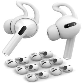6 Pairs AirPods Pro Ear Hooks [Added Storage Pouch] Covers Anti-Slip Ear Covers Accessories Compatible with Apple AirPods Pro Silicone Material