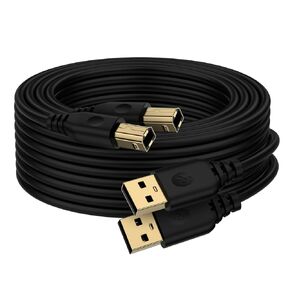 Printer Cable, 2Pack 6FT USB A to B Scanner Cable Printer Cord USB 2.0 to Type B Male USB A to USB B Cable MIDI Cable High Speed for HP,Canon,Brother,Dell,Epson,Lexmark,Xerox,Samsung, Digital Piano