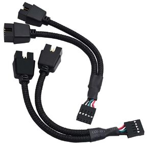 مقسم رأس USB من COMeap، كابل رأس USB 2.0 إلى 9 دبوس للوحة الأم، كابل رأس تمديد مزدوج 9 دبوس للكمبيوتر الشخصي، محور USB للوحة الأم الداخلية (حزمة من 2)
