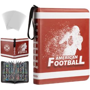 Mini Trading Card Binder with 80 Pocket, 1-Pocket baseball Card Binder, softball Card holder Premium Double Sided Pocket PU Card Binder with 50 Card Sleeves, Holds MTG cards, TCG cards, sports cards
