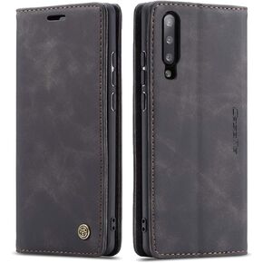 Galaxy A50 Case,Bpowe Leather Wallet Case Classic Design with Card Slot and Magnetic Closure Flip Fold Case for Samsung Galaxy A50 (Black)