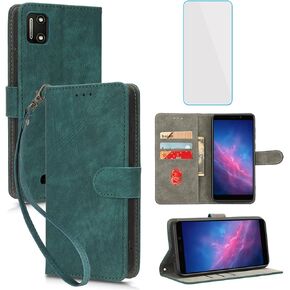 Compatible with Cloud Mobile Stratus C7 Wallet Case with Screen Protector [RFID Blocking] Leather Flip Case Credit Card Holder Kickstand Cell Phone Cover for Cloud Stratus C7 Brown