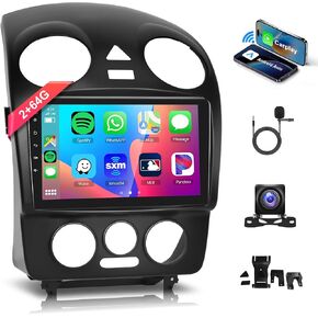 2+64G Android Car Radio Car Stereo for VW Volkswagen Beetle 2004-2010, Wireless Carplay Android Auto, 9’’ Touch Screen with GPS, Mirror Link, AHD Backup Camera, Bluetooth, WiFi/FM RDS/MIC