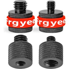 1/4 to 3/8 Camera Screw Adapter 1/4" Male to 3/8" Female and 3/8" Male to 1/4" Tripod Screw Adapter with Personalised Silicone Ring for Camera Monitor, Tripod, Mic Stand Mount 4 Pcs