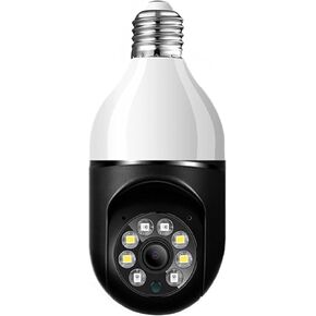 كاميرا مراقبة eoqo 360° 1080P E27 بمصباح كهربائي، 5G و2.4G WiFi، رؤية ليلية ملونة، كشف الحركة، صوت ثنائي الاتجاه، تخزين SD/Cloud، سهل التركيب in Kuwait