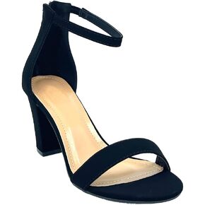 ABSOLEX Women Ankle Wrap Strap Open Toe Medium Heel Shoe