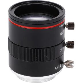 Varifocal C Mount Lens Zoom Industrial Lens 6‑12mm 1/1.8 3MP Manual Focus Lens Aluminium Alloy C Mount Adjustable Aperture Lens