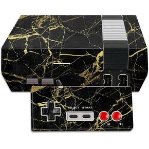 MightySkins Skin Compatible with Nintendo NES Classic Edition wrap Cover Sticker Skins Black Gold Marble