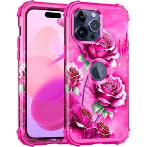 Miqala Compatible with iPhone 15 Pro Max Case,Glow in The Dark Three Layer Heavy Duty Shockproof Full Protection Hard Plastic Bumper+Soft Silicone Protective Case for Apple iPhone 15 Pro Max,Dark