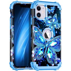 Miqala Compatible with iPhone 15 Pro Max Case,Glow in The Dark Three Layer Heavy Duty Shockproof Full Protection Hard Plastic Bumper+Soft Silicone Protective Case for Apple iPhone 15 Pro Max,Dark