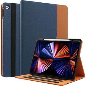 for iPad 10th Generation Case 2022, for iPad 10.9 Inch Case with Built-in Pencil Holder, Folio Stand Protective Leather Case Cover, Auto Sleep/Wake, Multiple Viewing Angles, Black/Brown