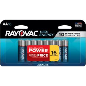 Rayovac High Energy AA Batteries (16 Pack), Double A Alkaline Batteries
