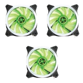 Dracaena 3 Pack 120mm Case Fan, PC Case Fan High Performance, 4 pin + 3 pin Power Interface,1500 RPM, Quiet Fan Noise Level less than 25 dB(A), Compatible with Desktop (Red)
