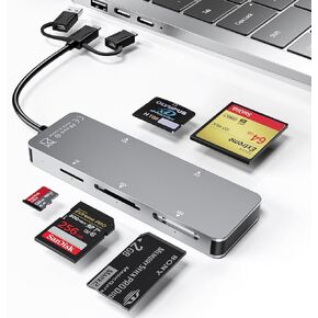 Memory Stick Pro Duo Adapter Compact Flash Card Reader - SD/TF/MS/CF/XD Card Reader for iPhone/Android/Lightning Device, Supports Micro SD/SDHC/Olympus XD Picture Card Reader Memory Stick Duo Adapter