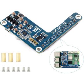 PoE HAT for Raspberry Pi 5, Power Over Ethernet HAT for Raspberry Pi 5, 5V 5A 25W Output, Support IEEE 802.3af/at-Compliant Network Standard, Pi 5 PoE HAT Compatible with Raspberry Pi 5 Official Case