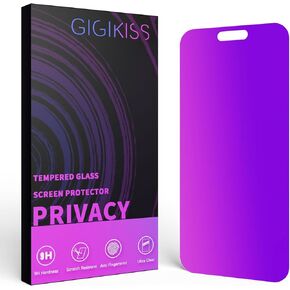 Compatible for iPhone 16 Privacy Screen Protector 6.1 Inch, Purple Gradient Anti Spy Anti Blue Light HD Screen Protector Tempered Glass Easy Installation